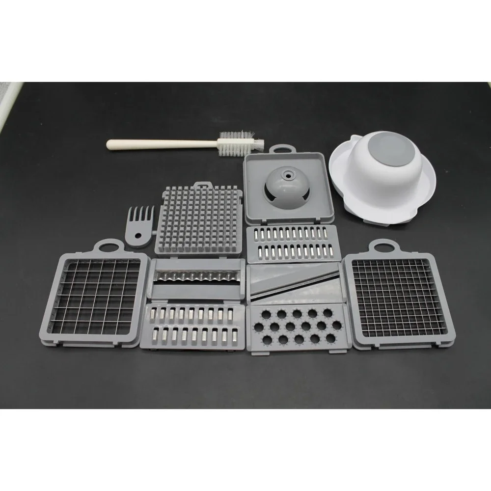 Vegetable Chopper Slicer Dicer Set w Interchangeable Blades Container